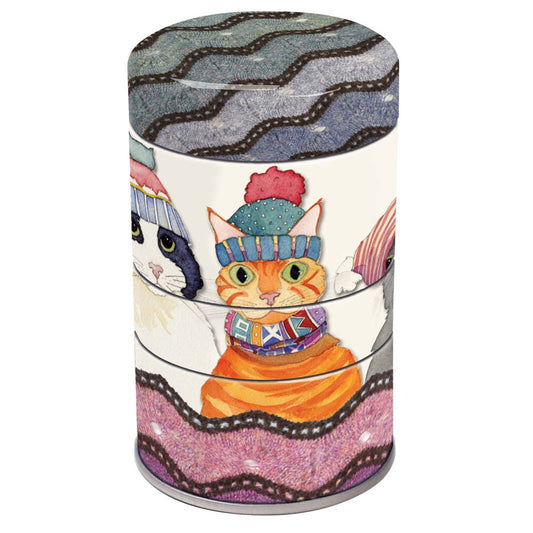 Cats in Hats . Mini Stacking Tin by Emma Ball