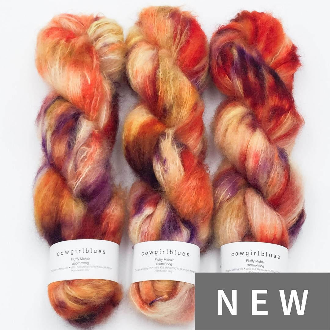 Cowgirl Blues Fluffy Mohair gradient hand dyed