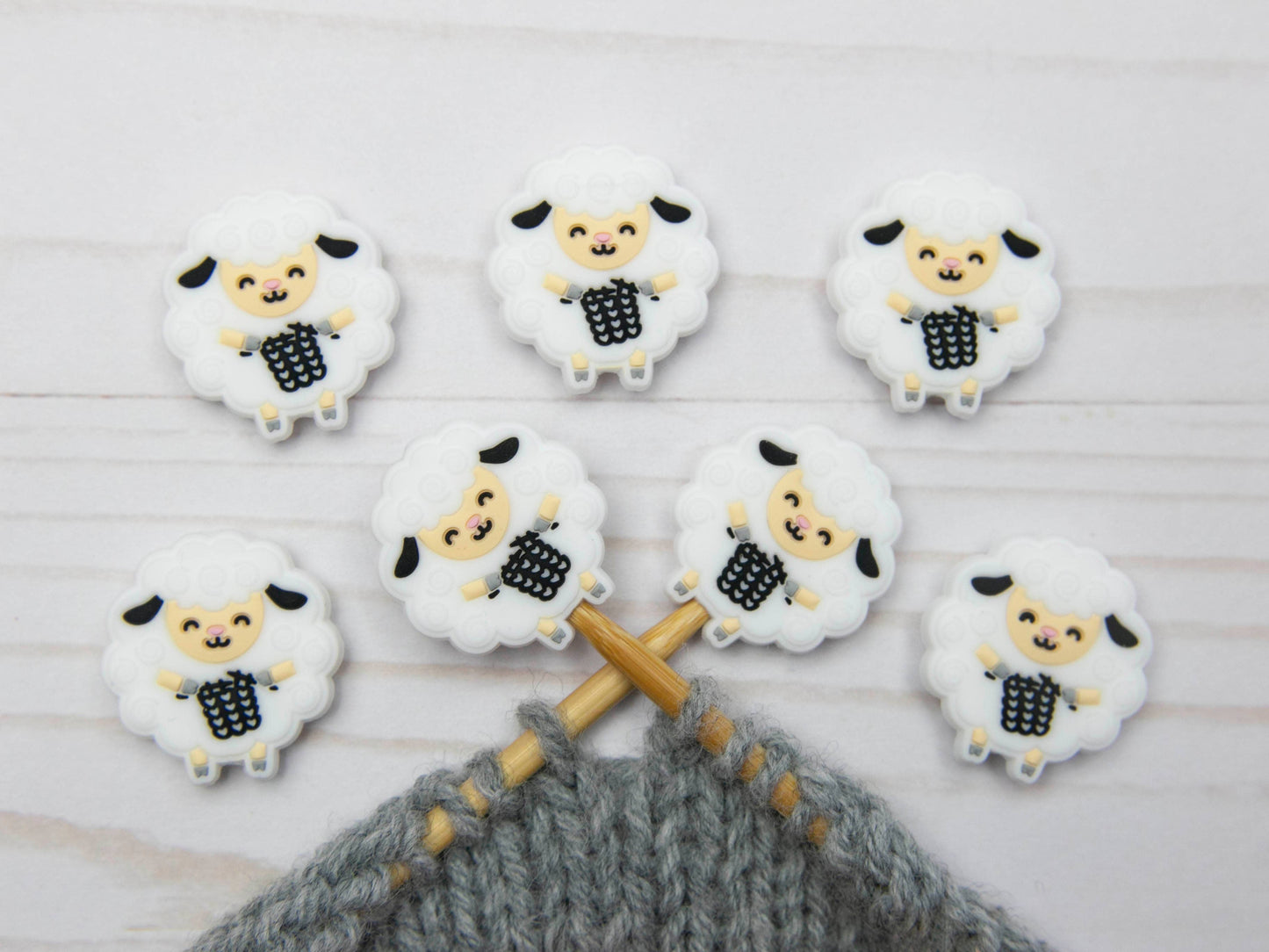 White Knitting Sheep | Stitch Stoppers - Fox and Pine