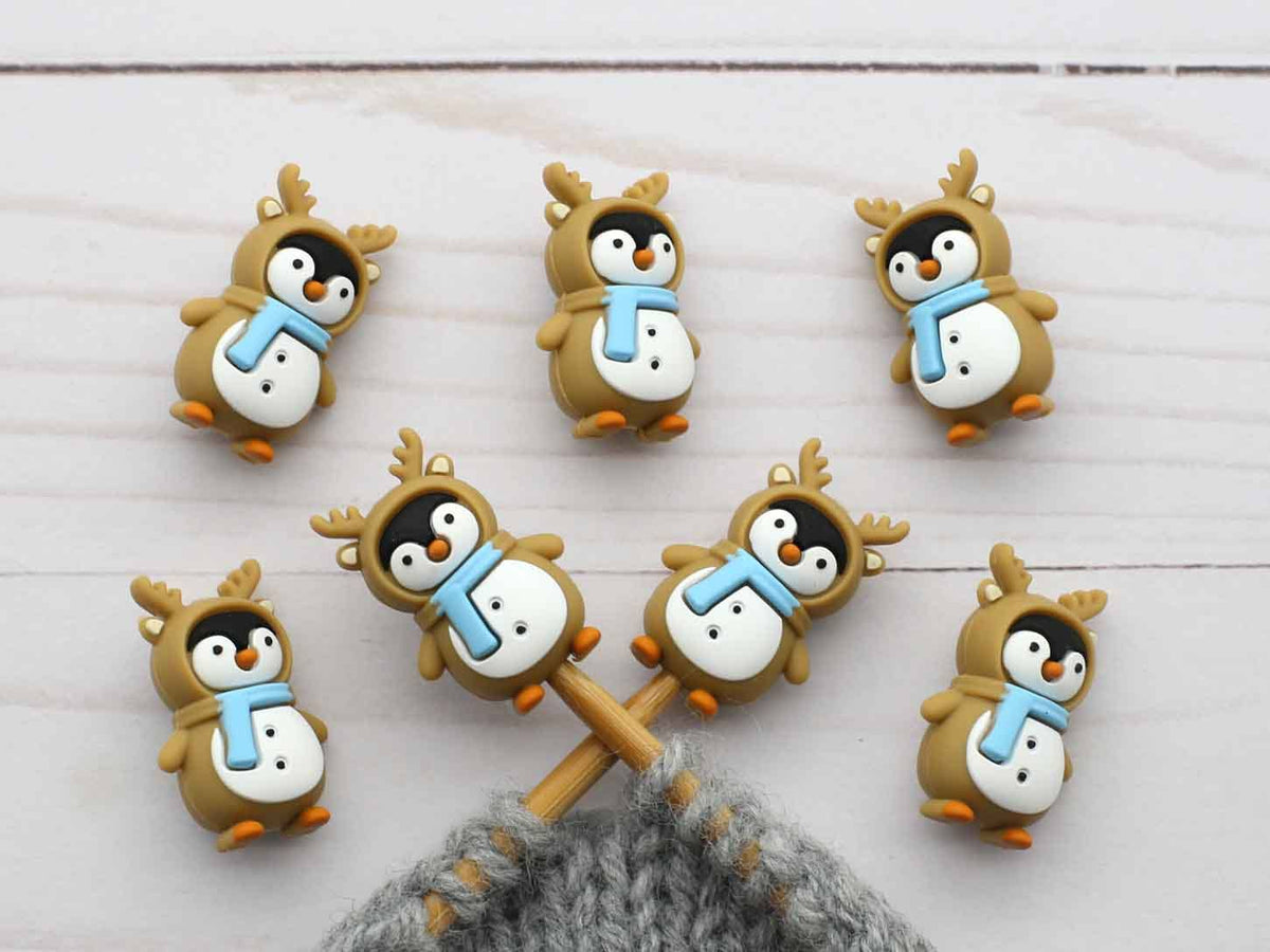 Penguin Reindeer Stitch stoppers - Fox and Pine