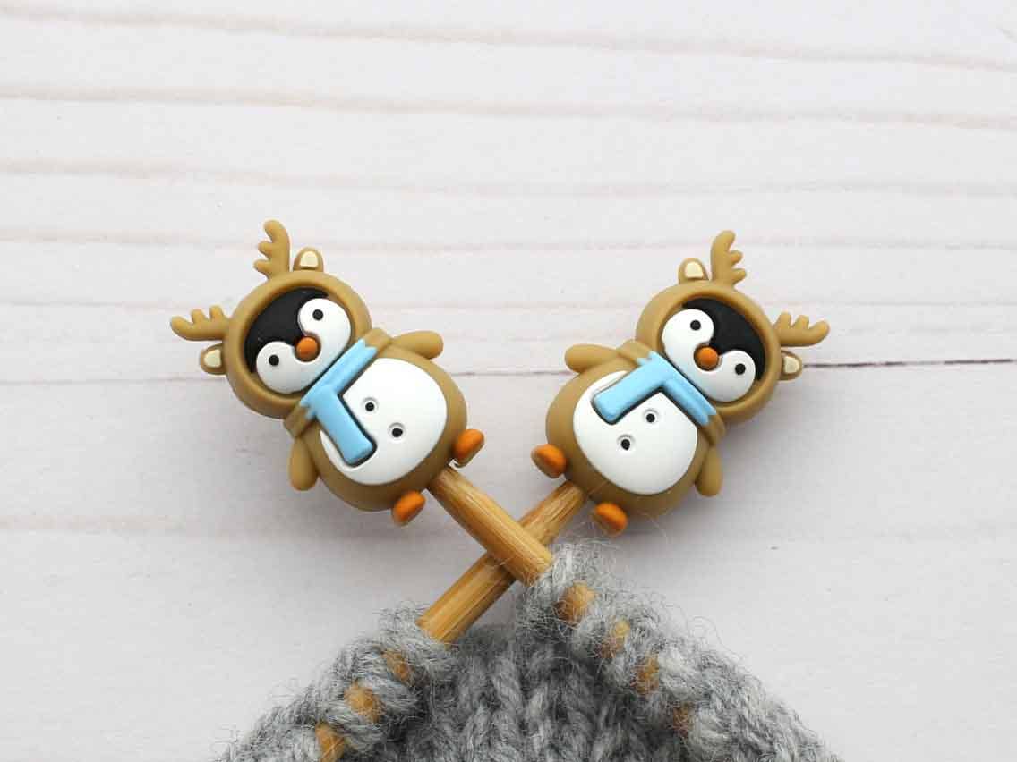 Penguin Reindeer Stitch stoppers - Fox and Pine