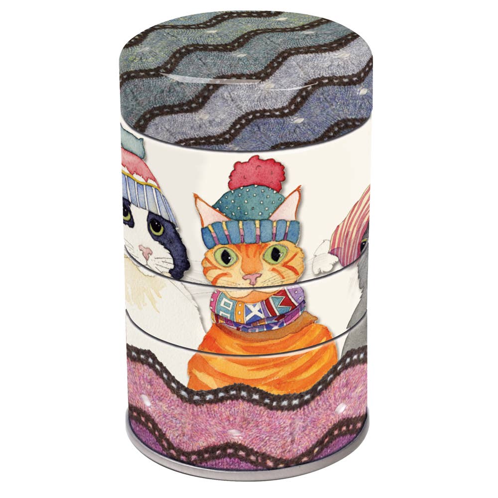 Cats in Hats . Mini Stacking Tin by Emma Ball