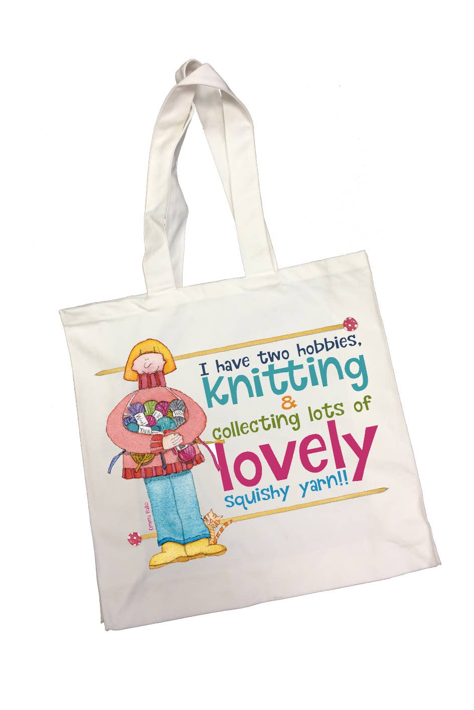 I Have Two Hobbies... Cotton Canvas Bag by Emma Ball