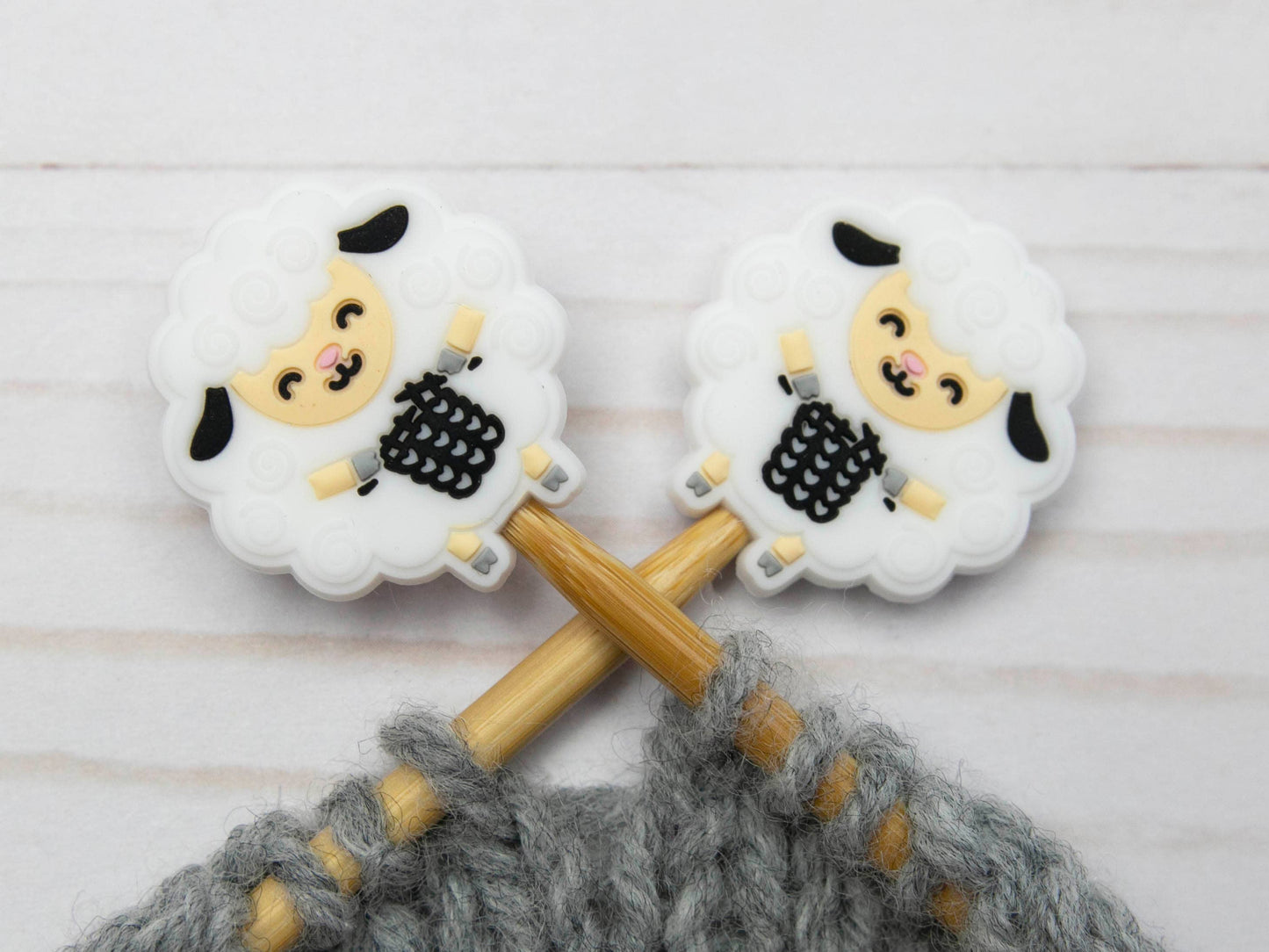 White Knitting Sheep | Stitch Stoppers - Fox and Pine