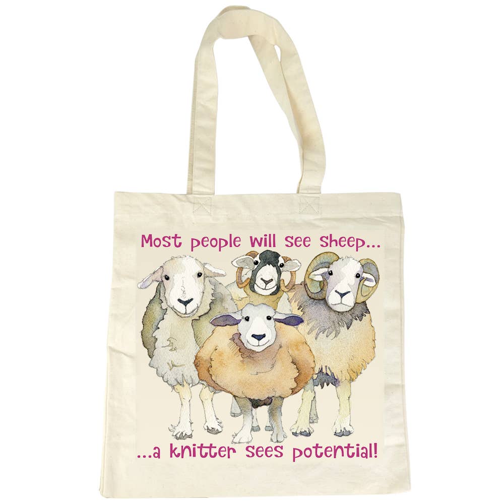 Sheep Potential - Cotton Canvas Bag by Emma Ball