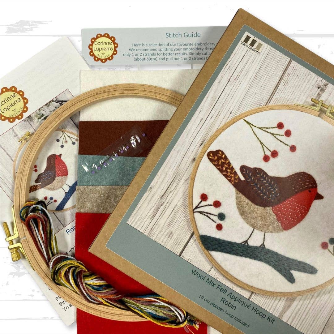 Robin Appliqué Hoop Craft Kit by Corinne Lapierre