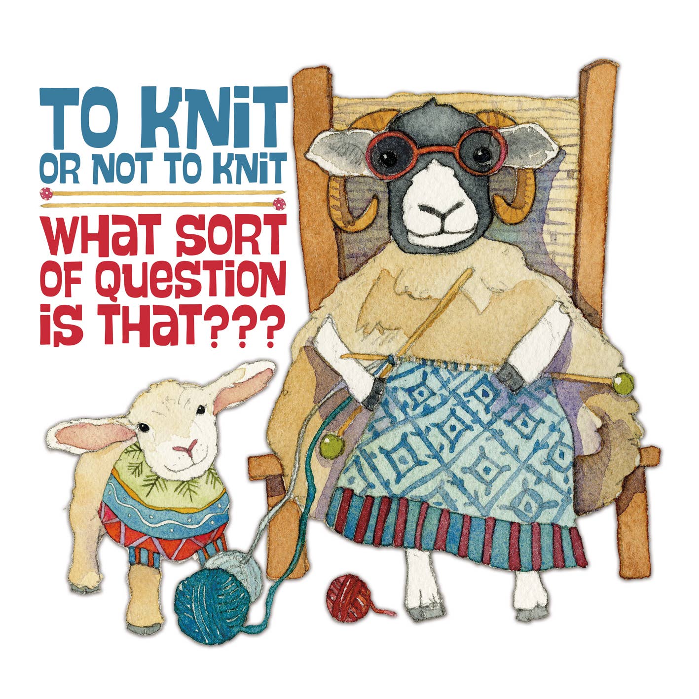 Knit Or Not To Knit - Cotton Canvas Bag by Emma Ball