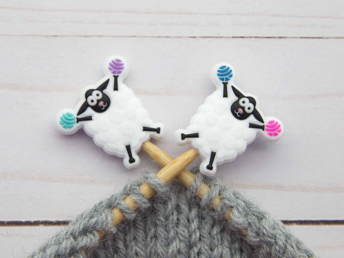 Cheerful White Sheep | Stitch Stoppers - Fox and Pine