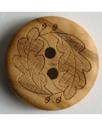 Wooden Button with leave detail