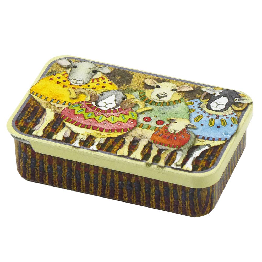 Sheep In Sweaters II Stitch Markers In A Pocket Tin by Emma Ball