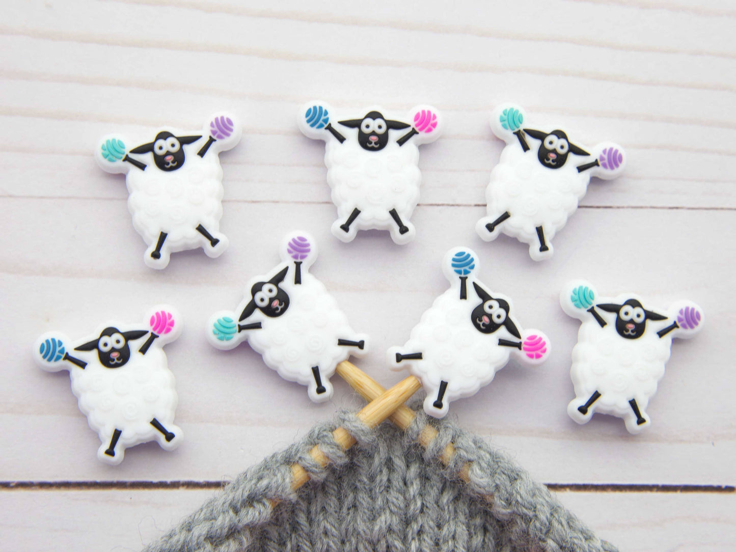 Cheerful White Sheep | Stitch Stoppers - Fox and Pine