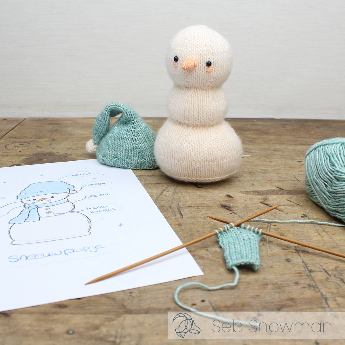 DIY Knitting Kit - Seb Snowman