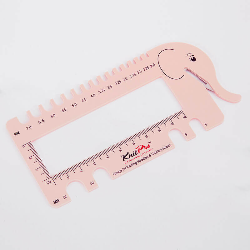 KnitPro Knitting needle and Crochet Gauge with Yarn cutter